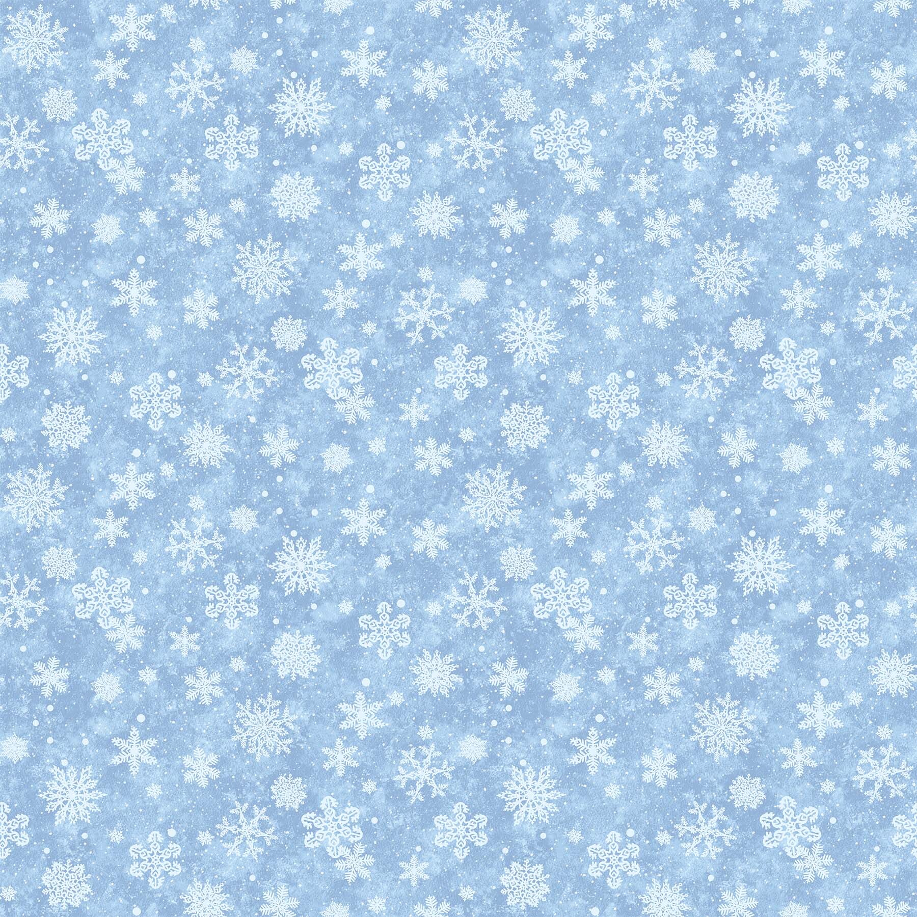 Father Christmas - Light Blue with White Snowflakes - Large - 1/2m cut 58746