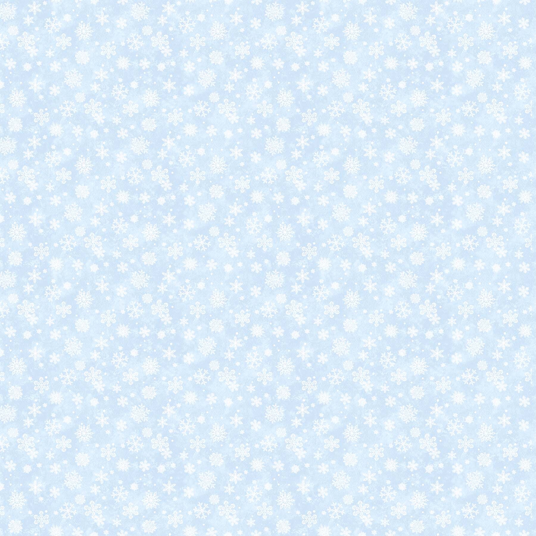 Father Christmas - Light Blue with White Snowflakes - Small - 1/2m cut 58747