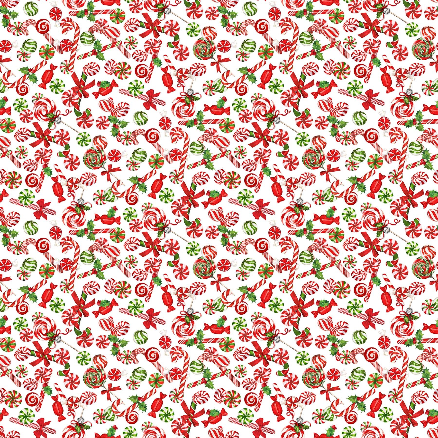 Peppermint Candy - Candy on White - 1/2m cut 58754