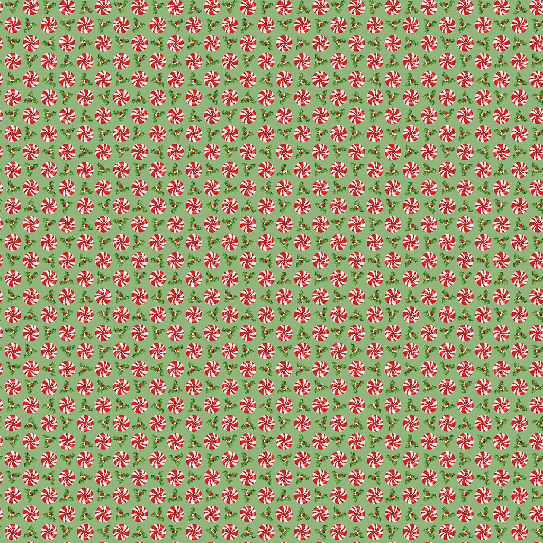 Peppermint Candy - Peppermint on Green - 1/2m cut 58761