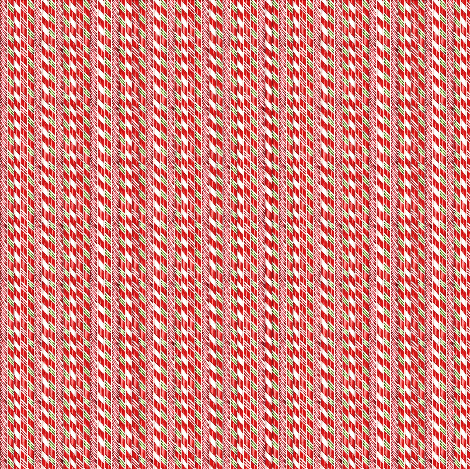 Peppermint Candy -Striped Candy Canes - 1/2m cut 58759