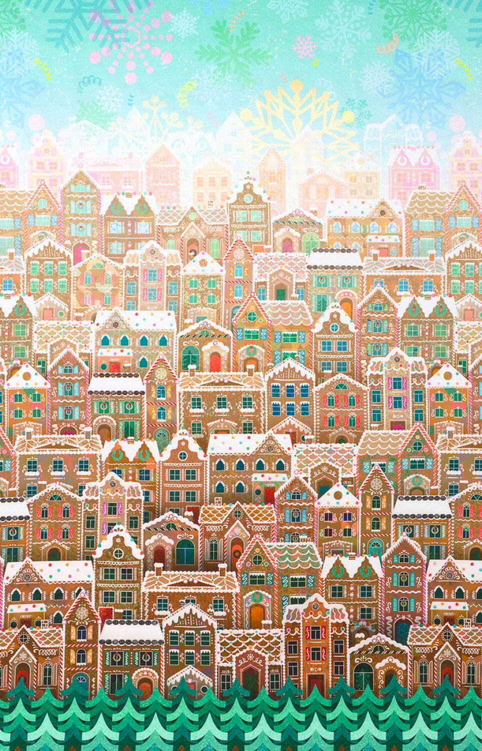 Tinsel Town - Gingerbread Houses - 1/2m cut 58779