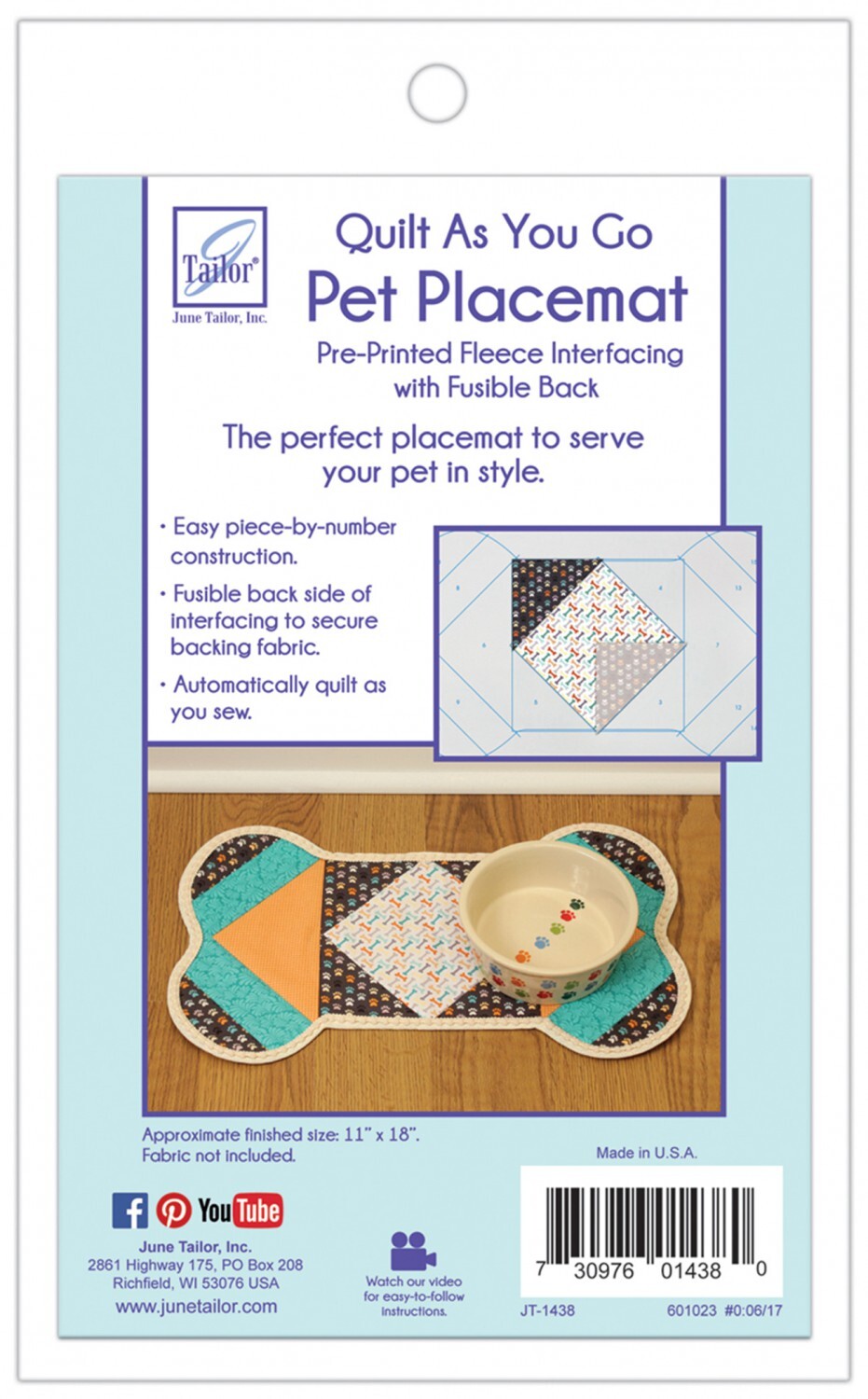 Quilt As You Go Pet Placemat - Dog 58816