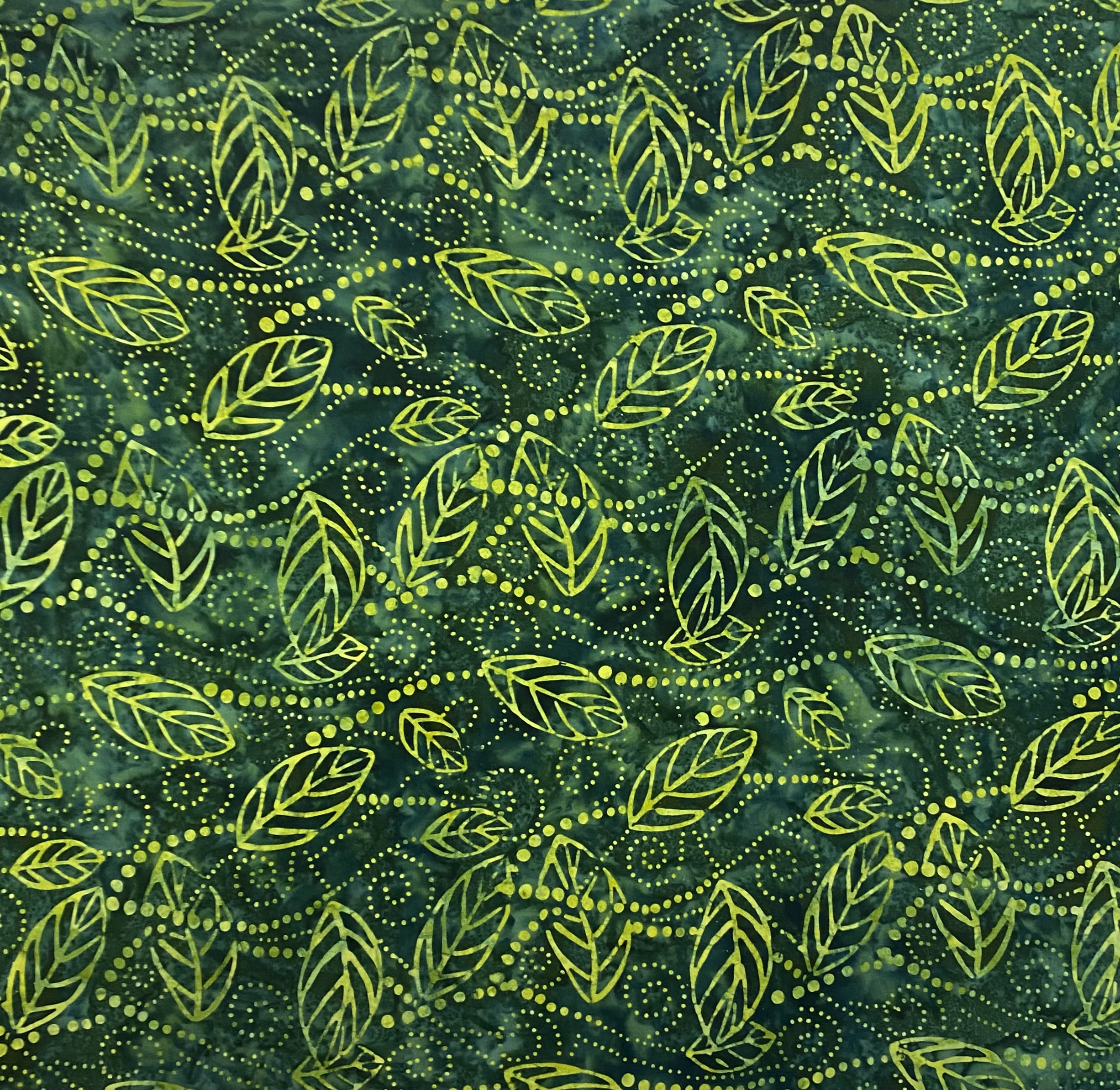 Dark Green Leaves - Batik - 1/2m cut 58913