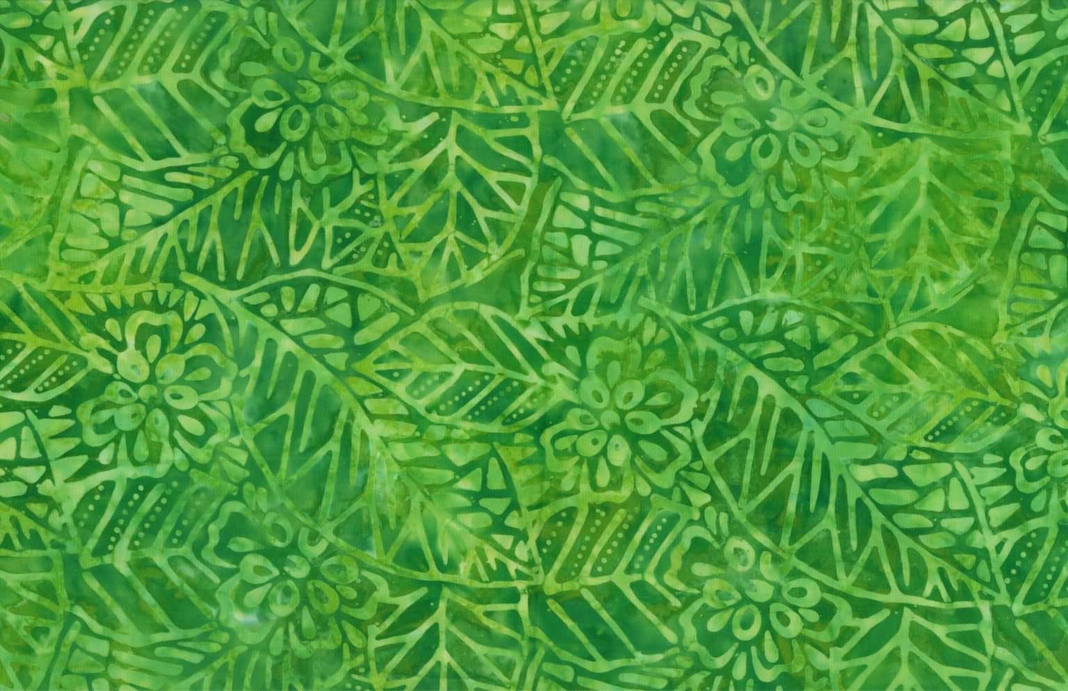 Green Leaves - Batik - 1/2m cut 58914