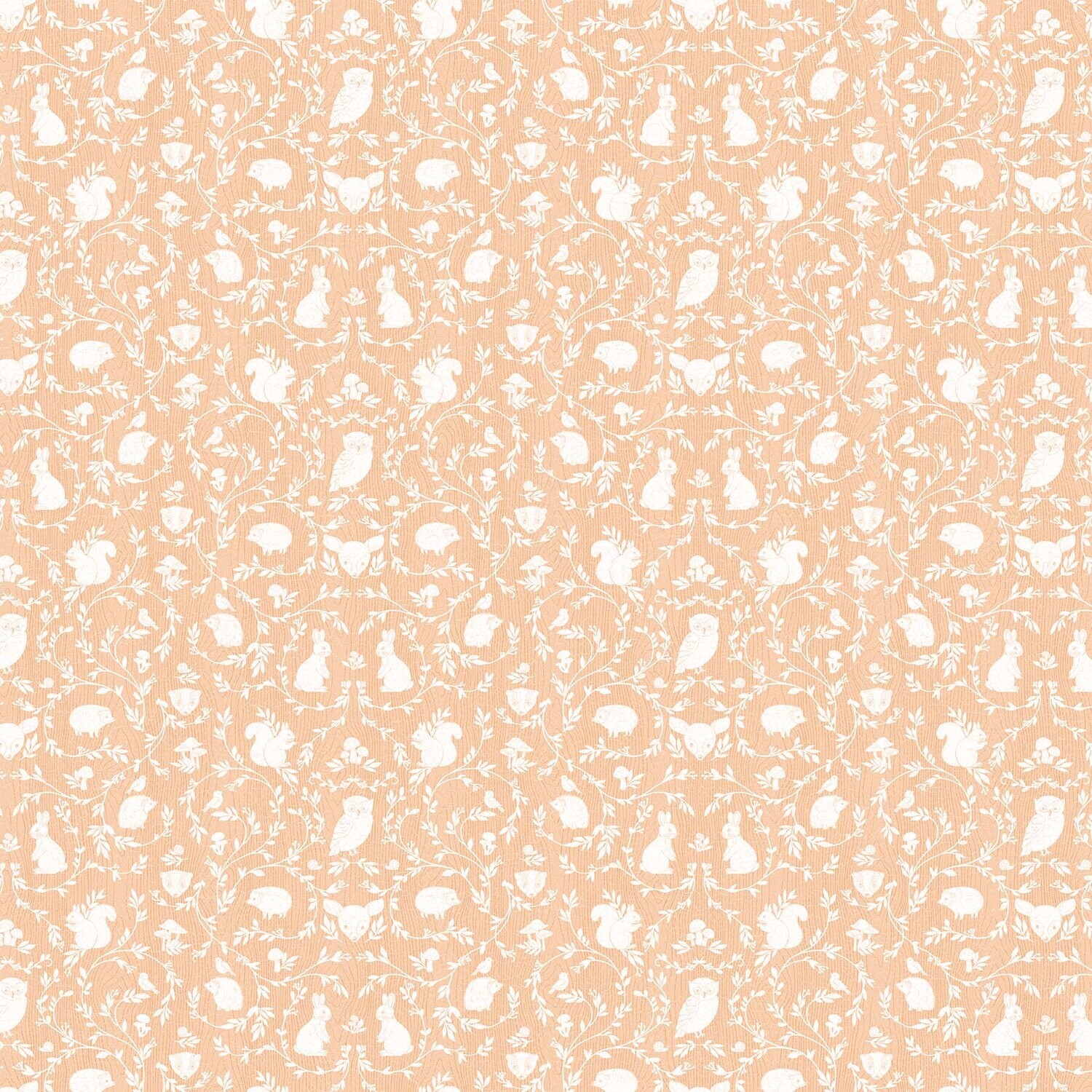 Woodland Adventures - Peach Animal Damask - 1/2m cut