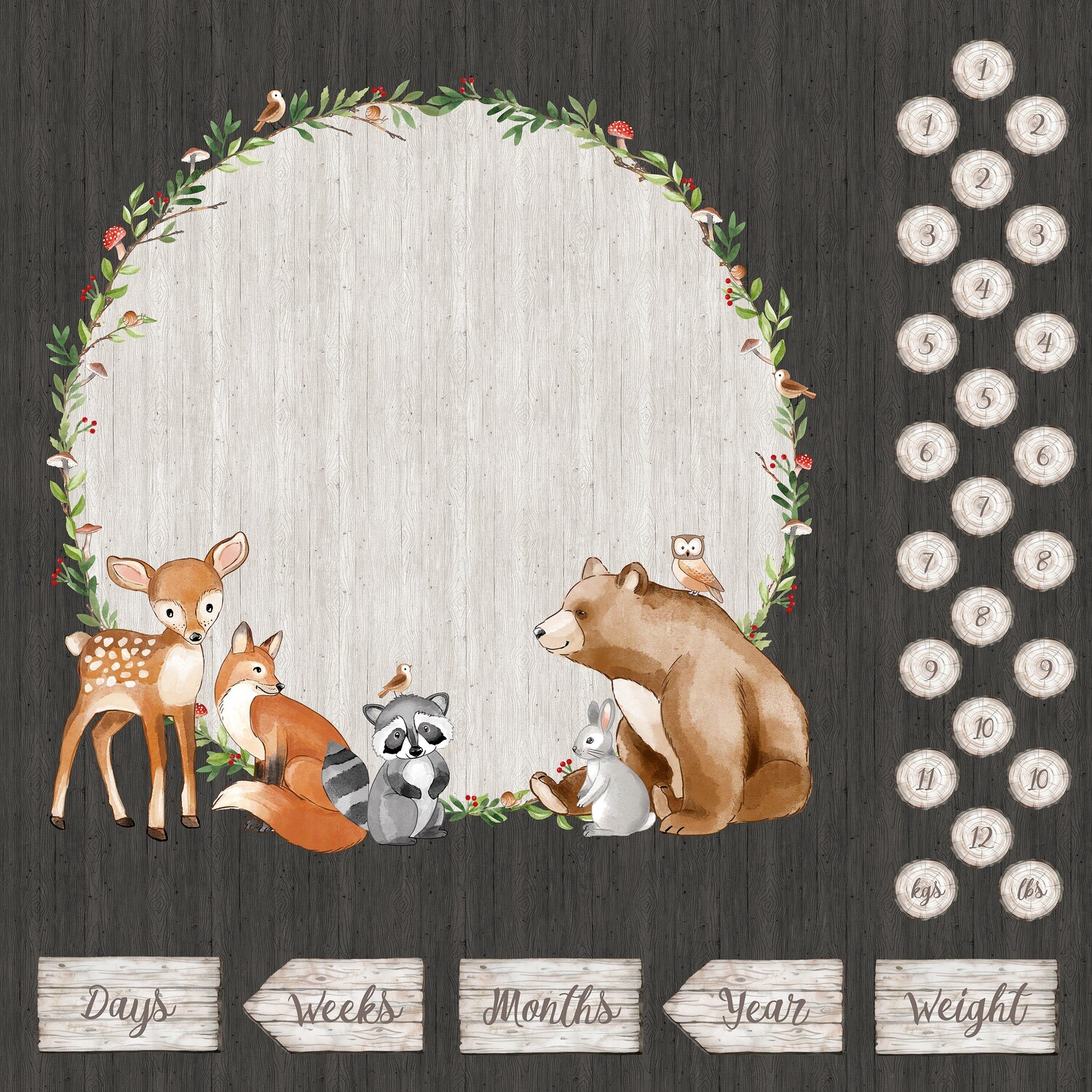 Woodland Adventures Milestones Panel
