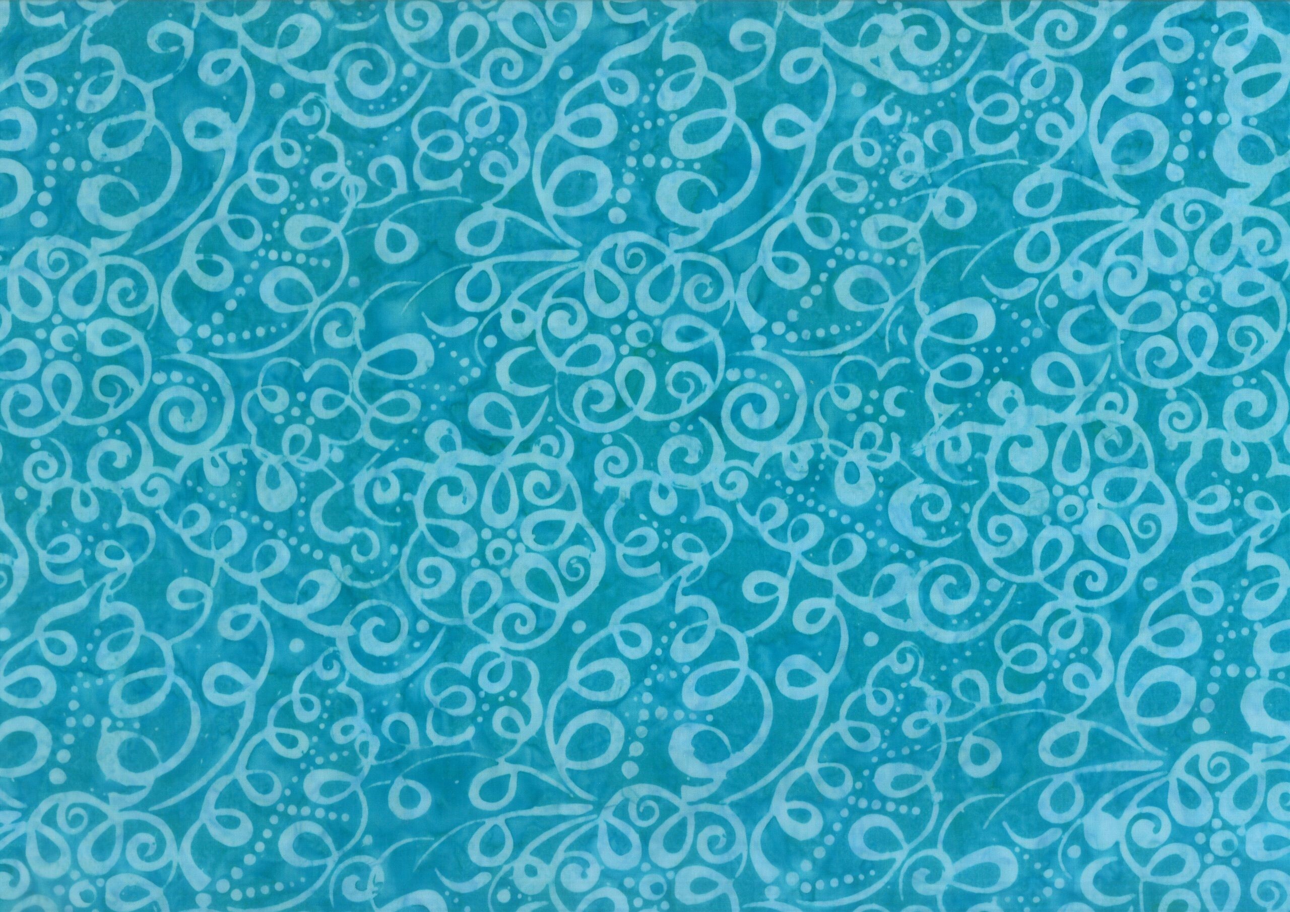 Turquoise Squiggles - Batik - 1/2m cut 59114