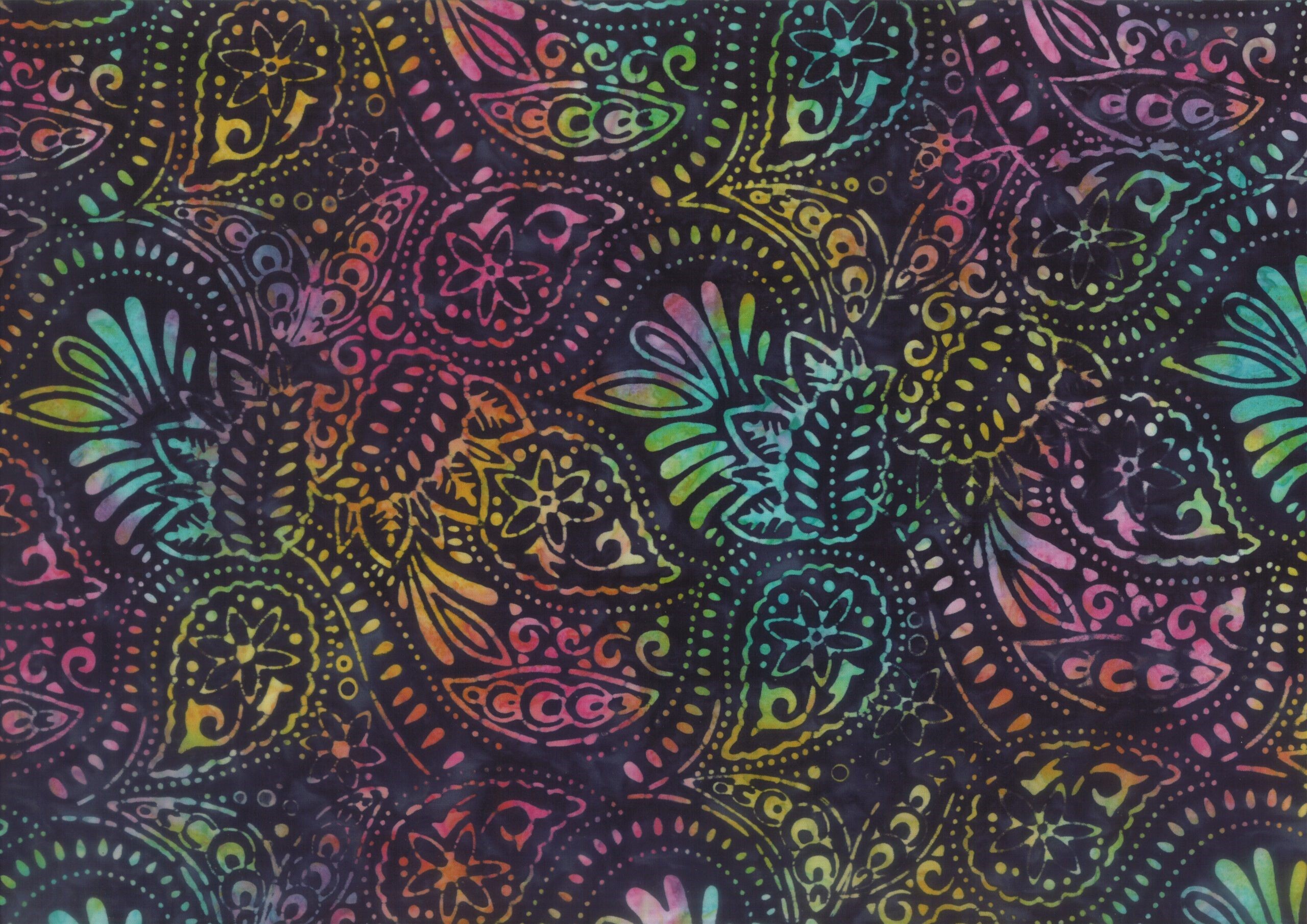 Multi Coloured Paisley - Batik - 1/2m cut 59116