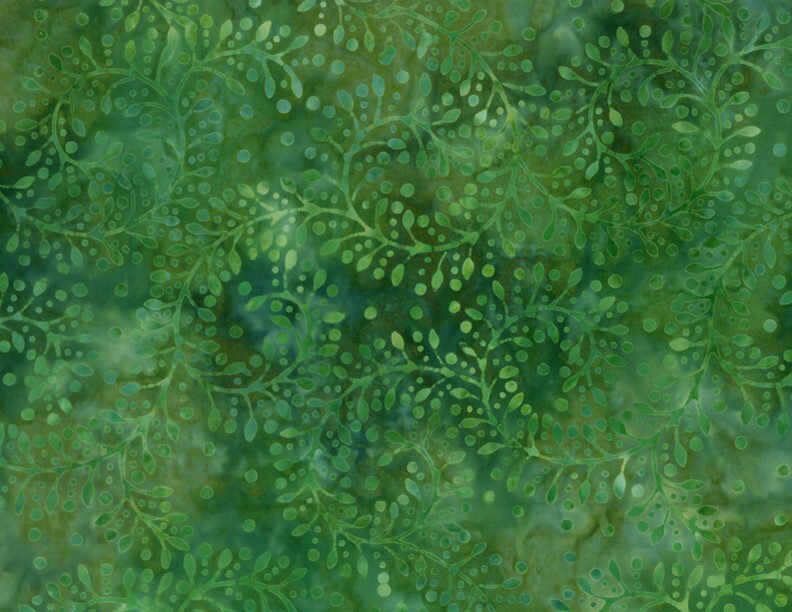 Green Foliage - Batik - 1/2m cut 59111