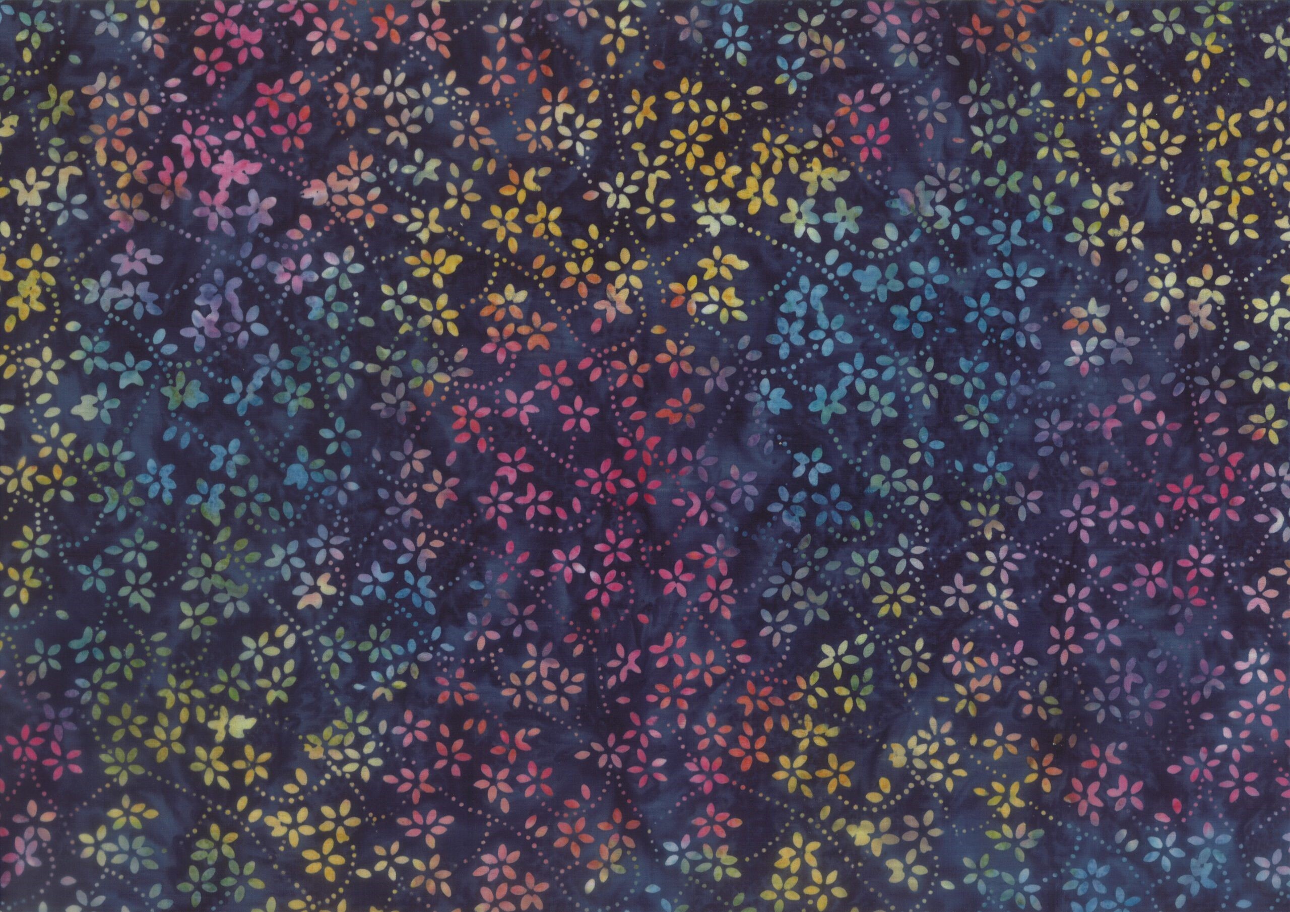 Multi Coloured Tiny Flowers - Batik - 1/2m cut 59115