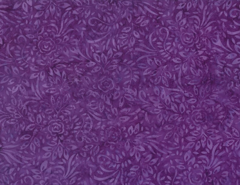 Purple Flowers - Batik - 1/2m cut 59155