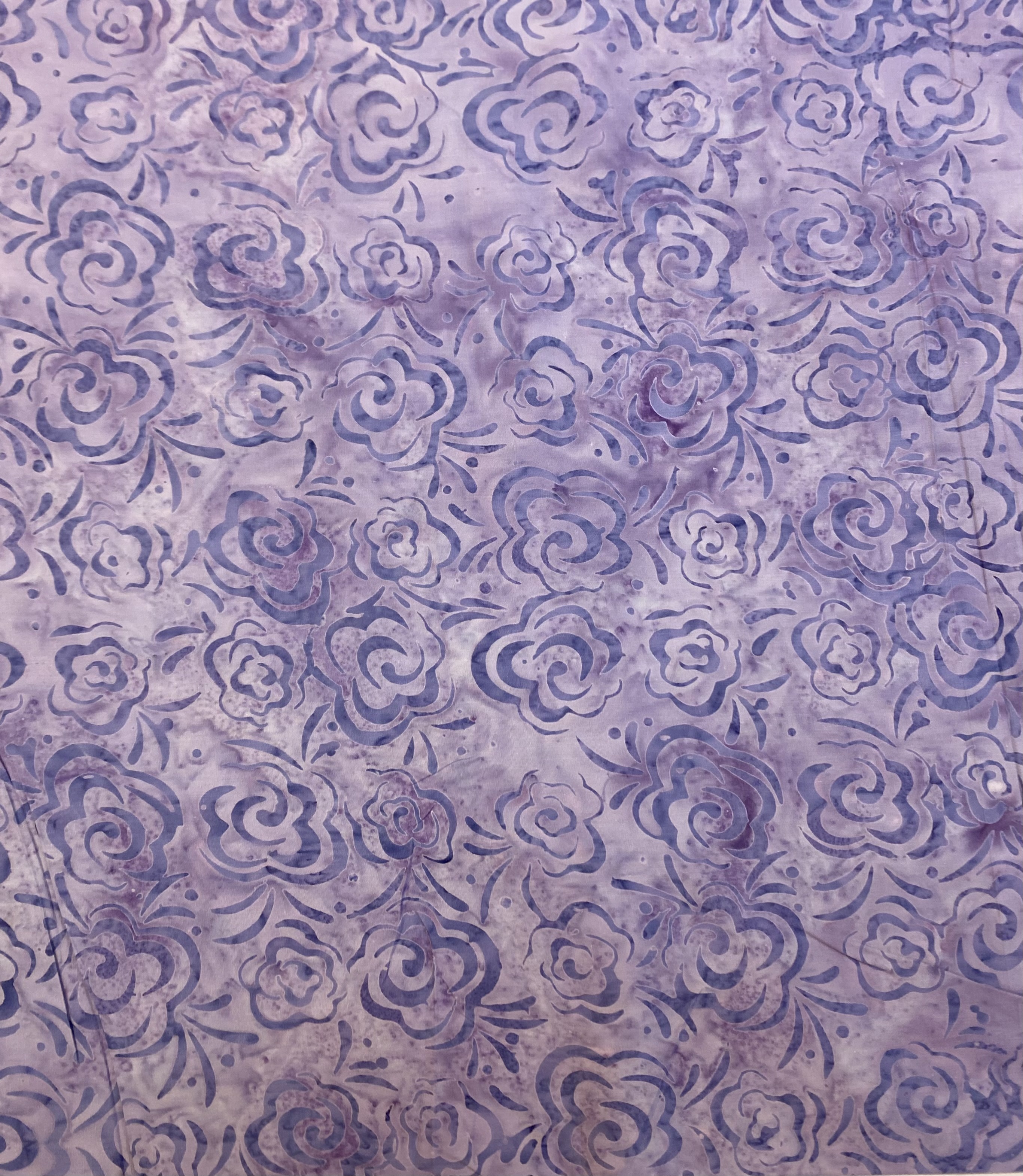 Mauve Flowers - Batik - 1/2m cut 59157