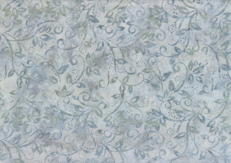 Light Grey Vine - Batik - 1/2m cut
