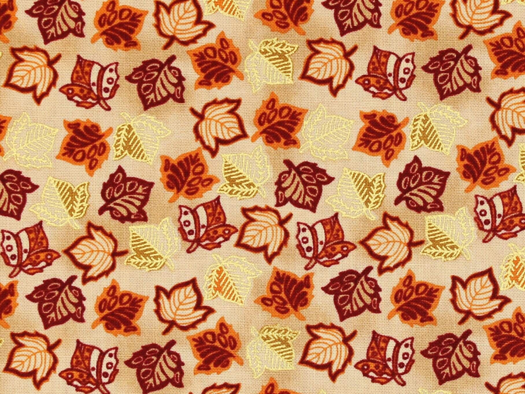 Golden Harvest - Cream Leaves - 1/2m cut 59174