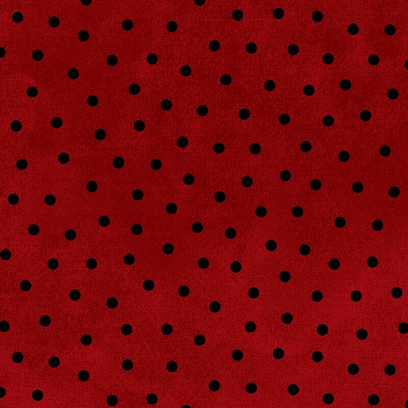 Woolies Flannel - Red with Black Polka Dots - 1/2m cut