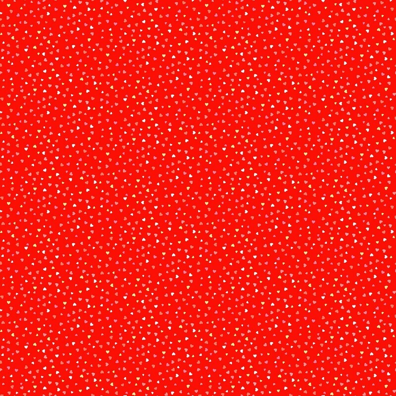 Love is in the Air - Red Mini Hearts - 1/2m cut