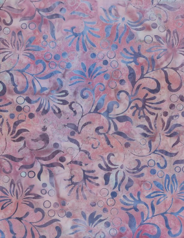Pink Flowers - Batik - 1/2m cut