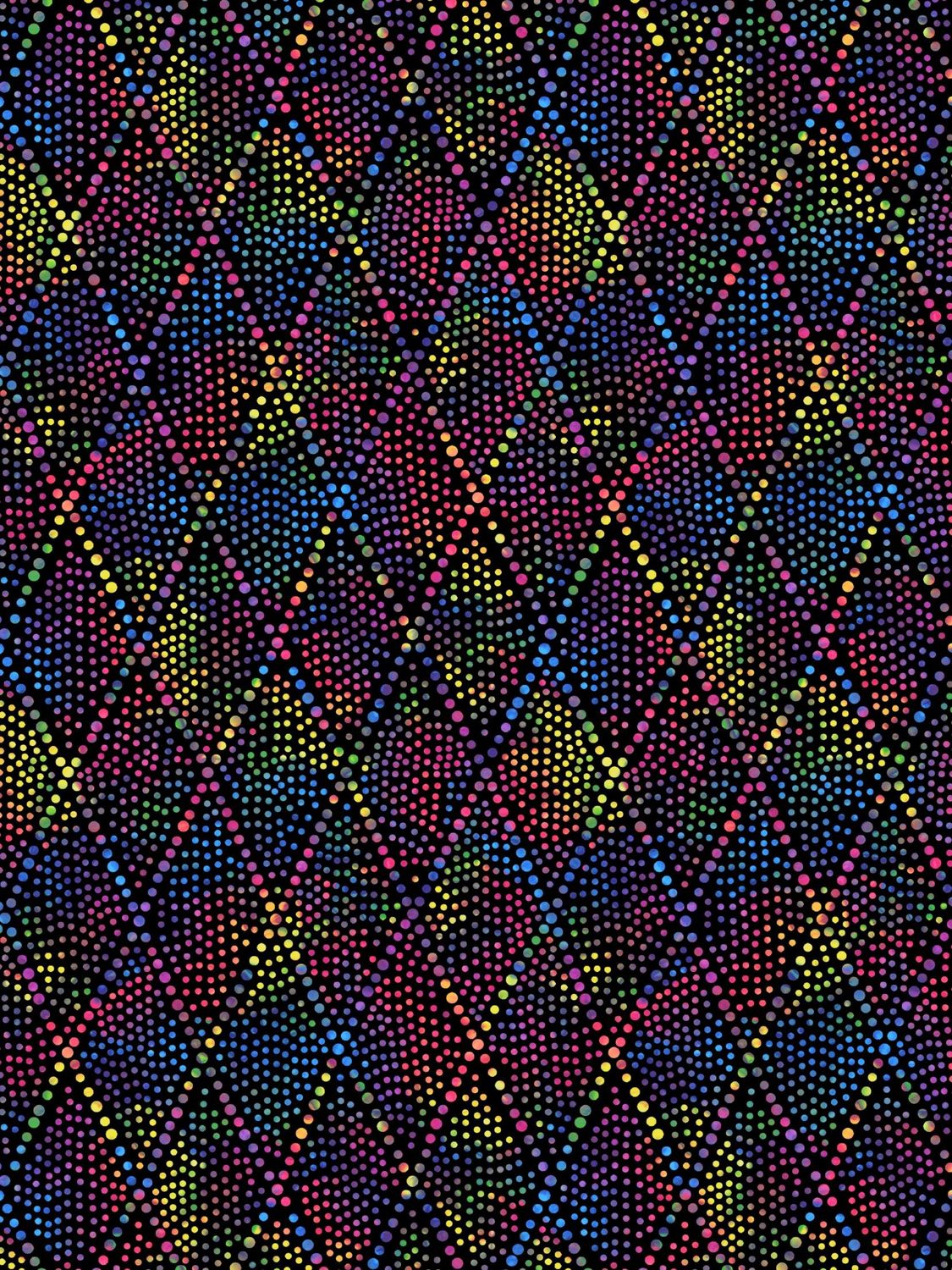 Cotton 108&quot; - Diamond Dots - Black - 1/2m cut