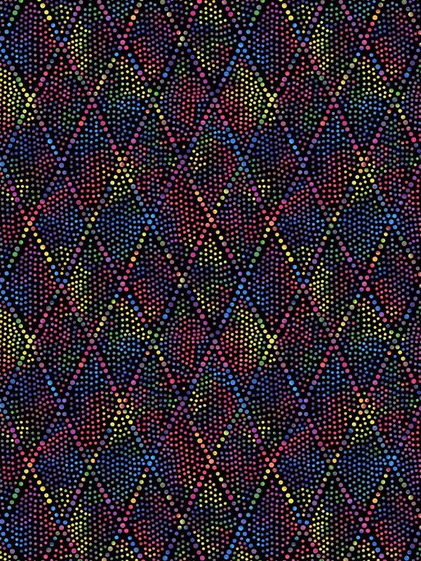 Cotton 108&quot; - Diamond Dots - Black - 1/2m cut