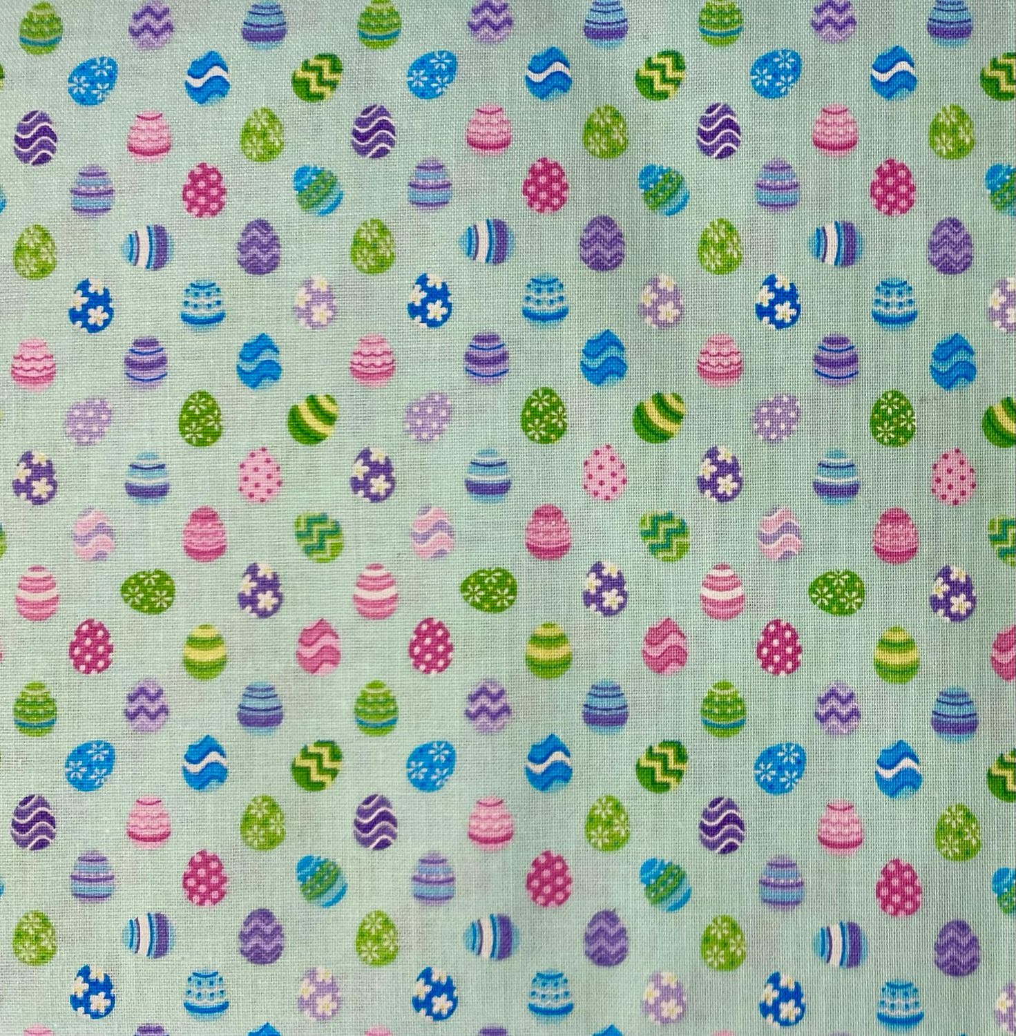 Micro Easter Eggs on Aqua - 1/2m cut