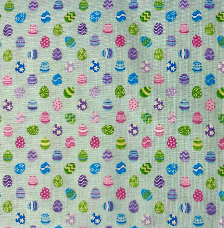 Micro Easter Eggs on Aqua - 1/2m cut