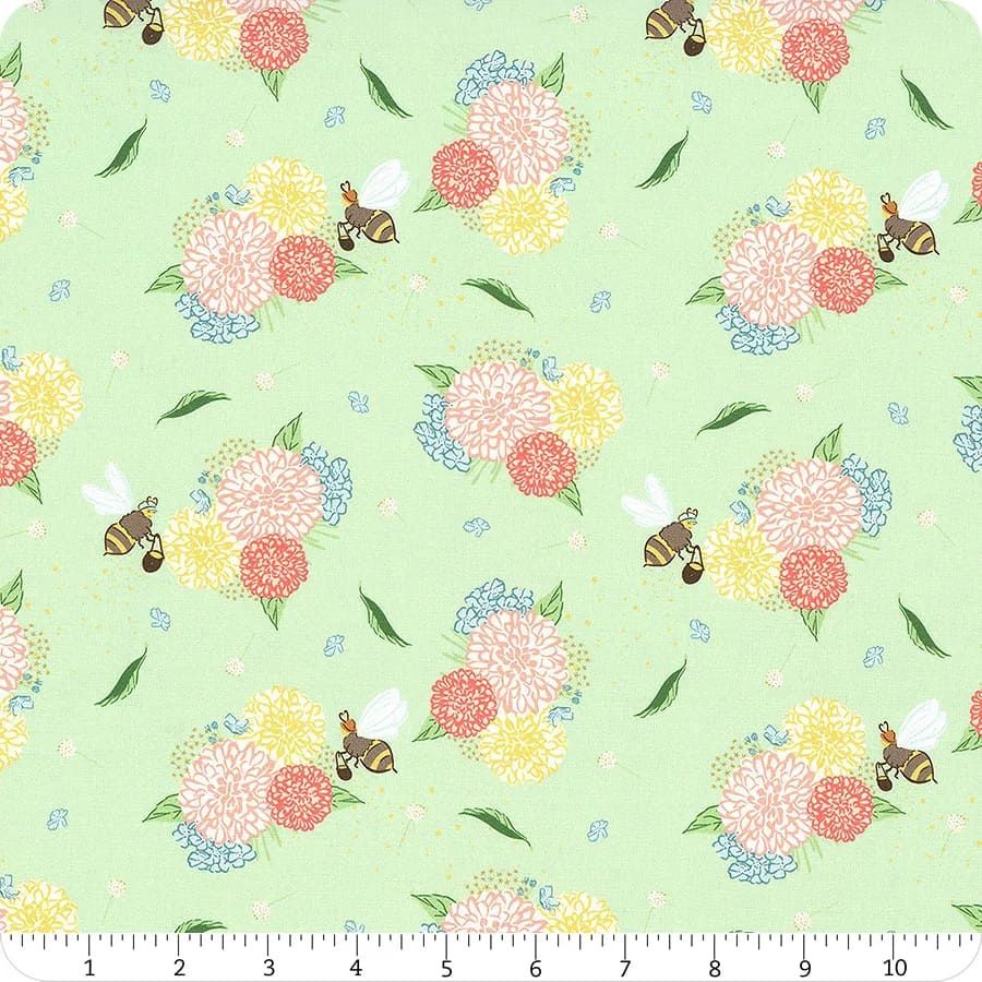 Quilting Bees - Bee Errands - Green - 1/2m cut