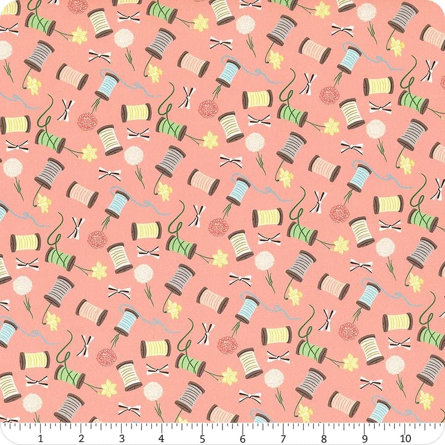Quilting Bees - Spools of Love - Pink - 1/2m cut