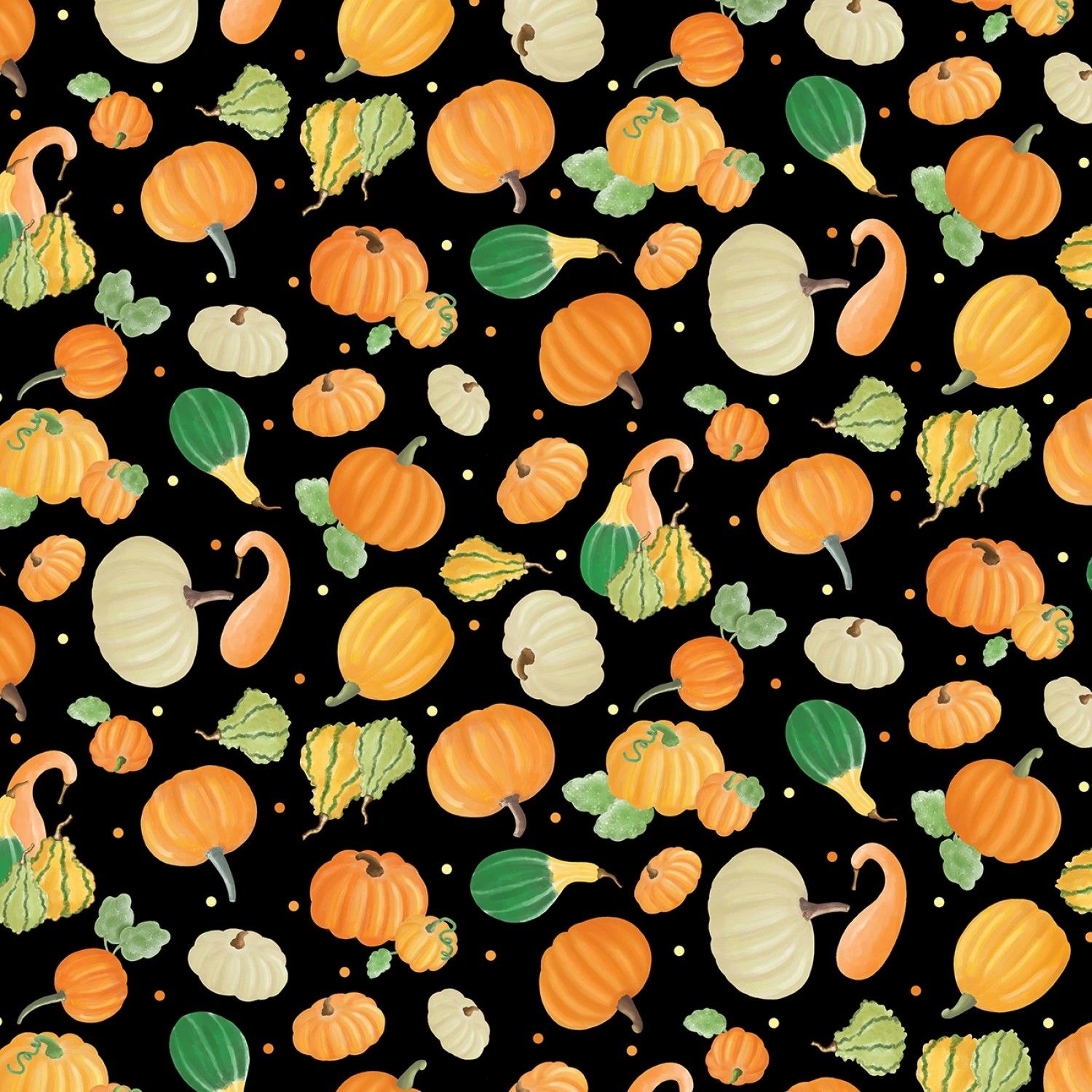 Falling for Gnomes - Black Gourds - 1/2m cut