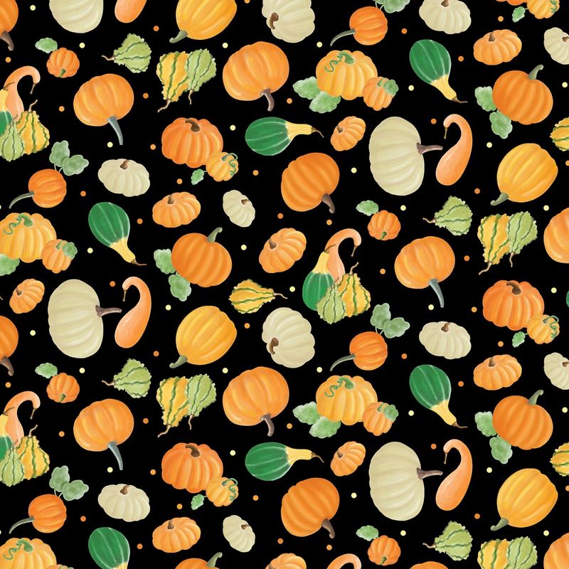 Falling for Gnomes - Black Gourds - 1/2m cut