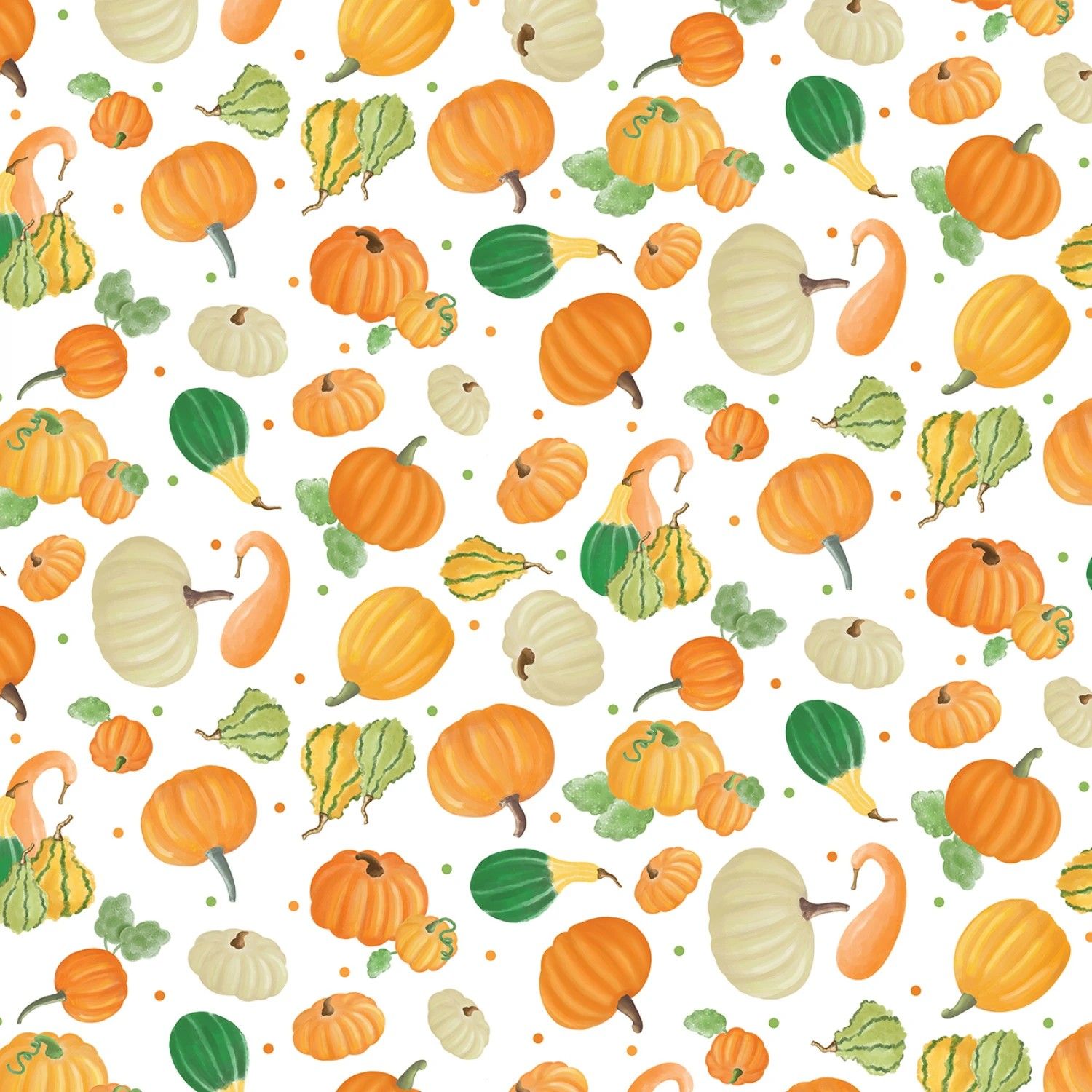 Falling for Gnomes - White Gourds - 1/2m cut