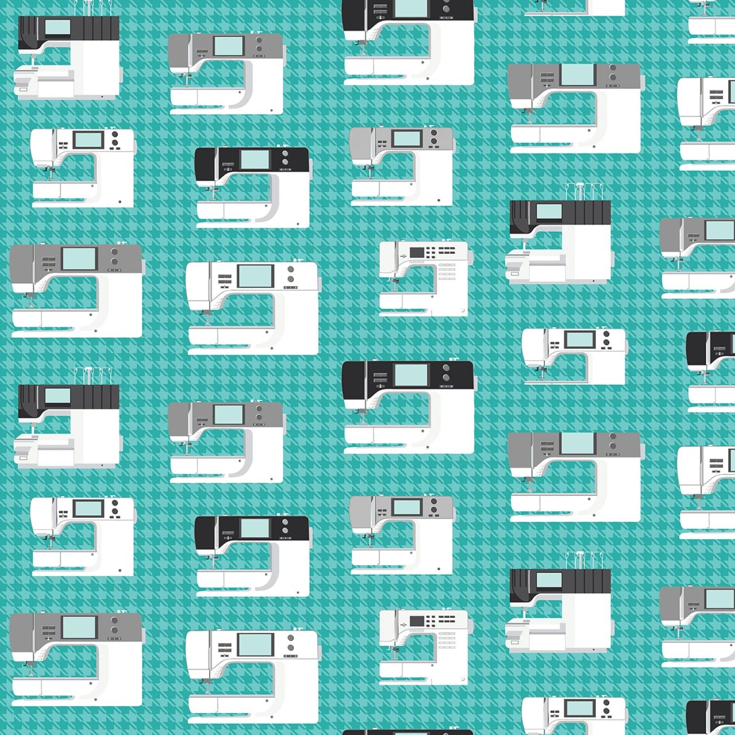 Sewing Room - Aqua Machines - 1/2m cut