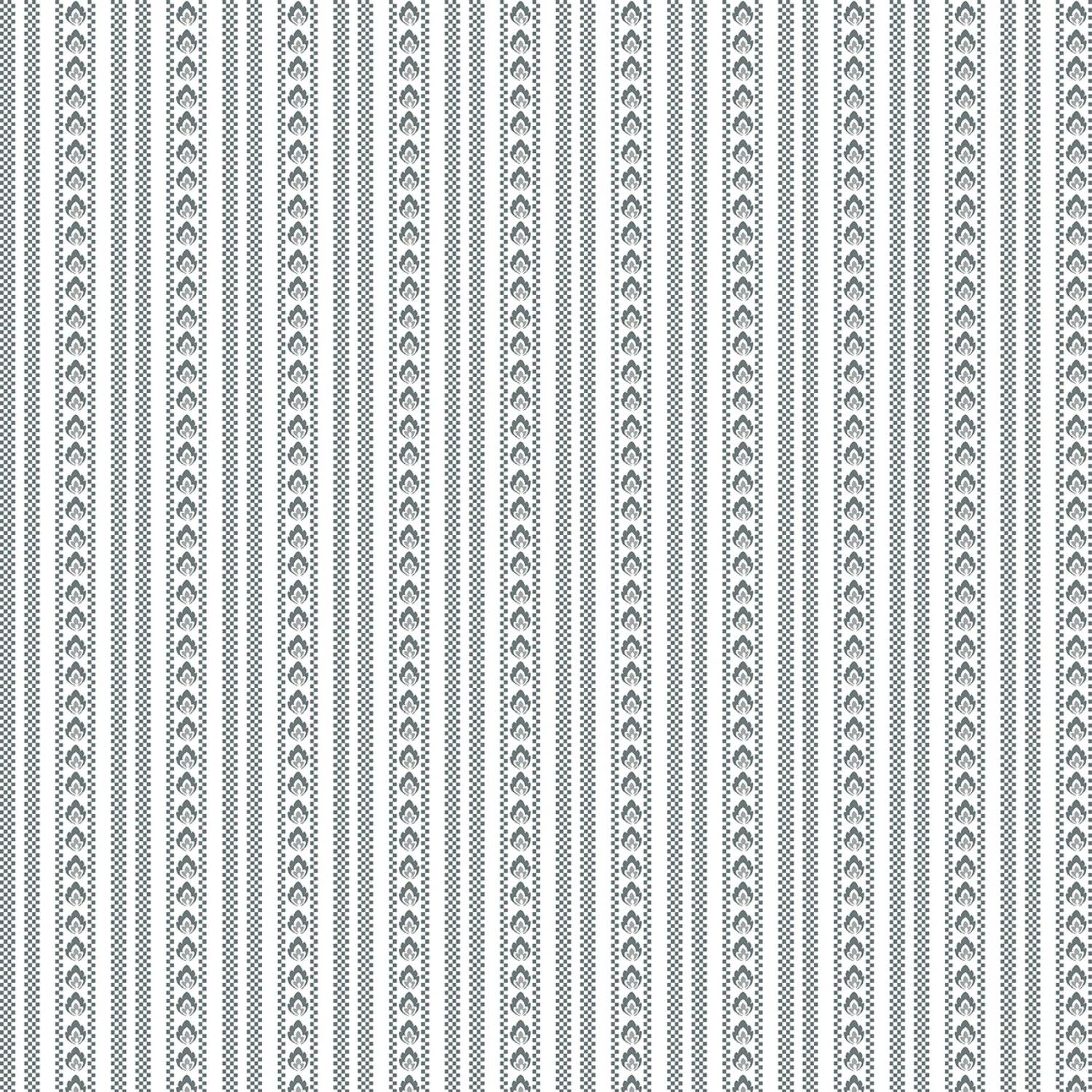Bandana Medley - Grey Ticking Stripe - 1/2m cut