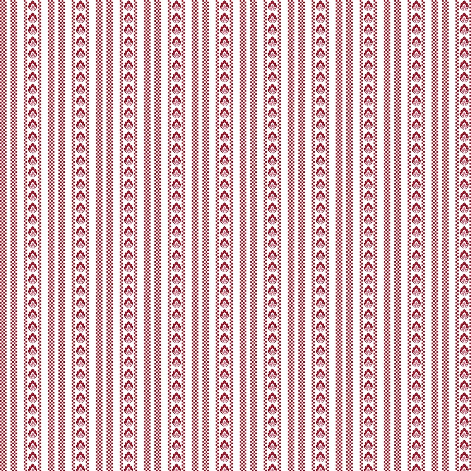 Bandana Medley - Crimson Ticking Stripe - 1/2m cut
