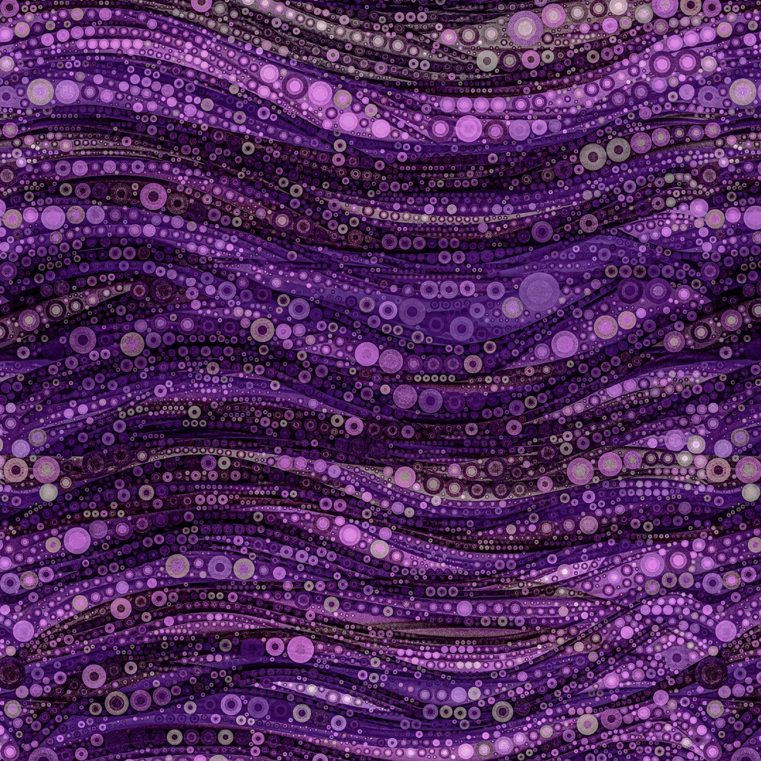 Gigi in the Garden - Abstract Waves - Purple - 1/2m cut