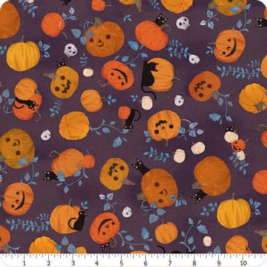 Pumpkin Pals - Pumpkin Patch - Grape - 1/2m cut