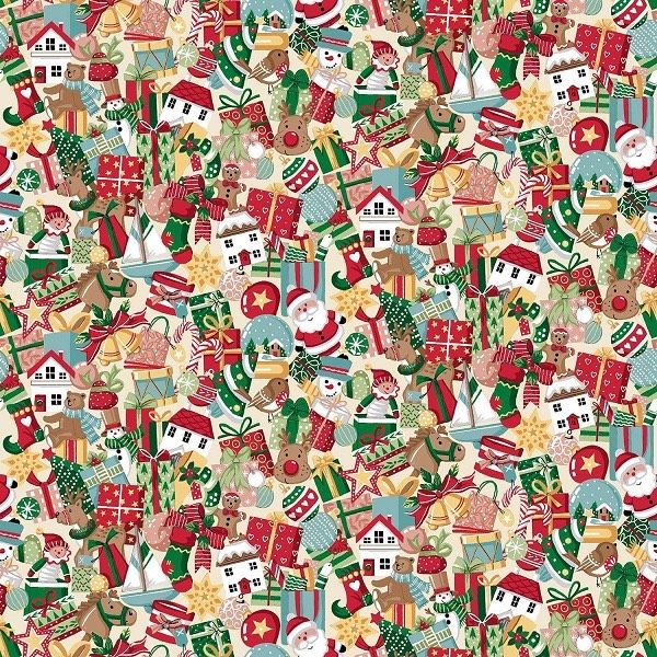Christmas Wishes - Stocking Fillers - Cream - 1/2m cut