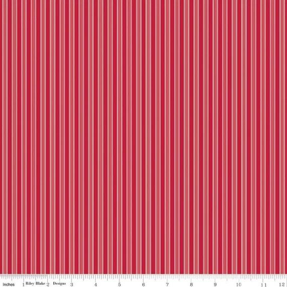 Merry Little Christmas - Stripes - Cream - 1/2m cut
