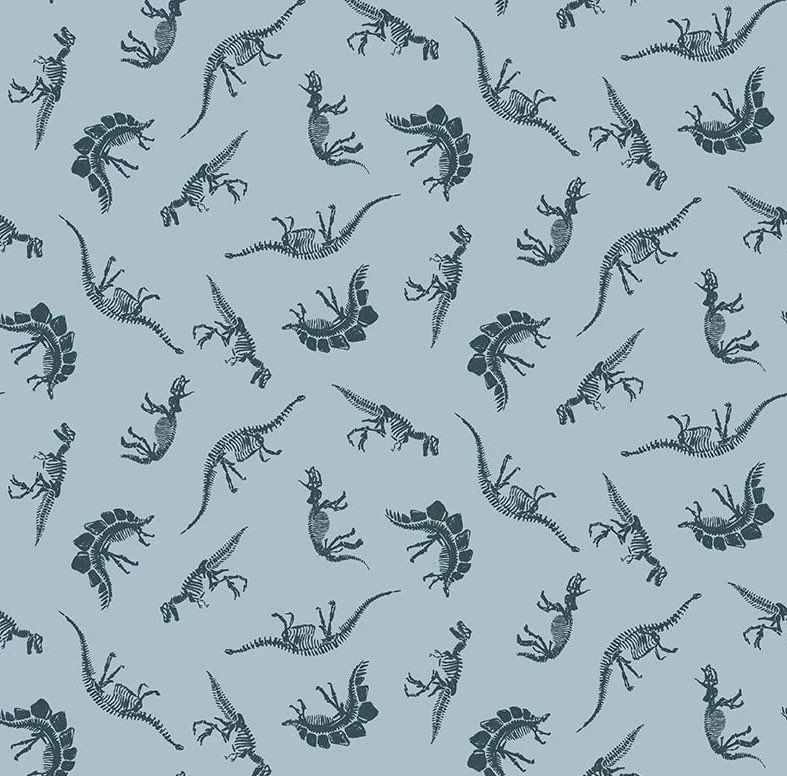 I Dig You - Fossils - Blue - 1/2m cut