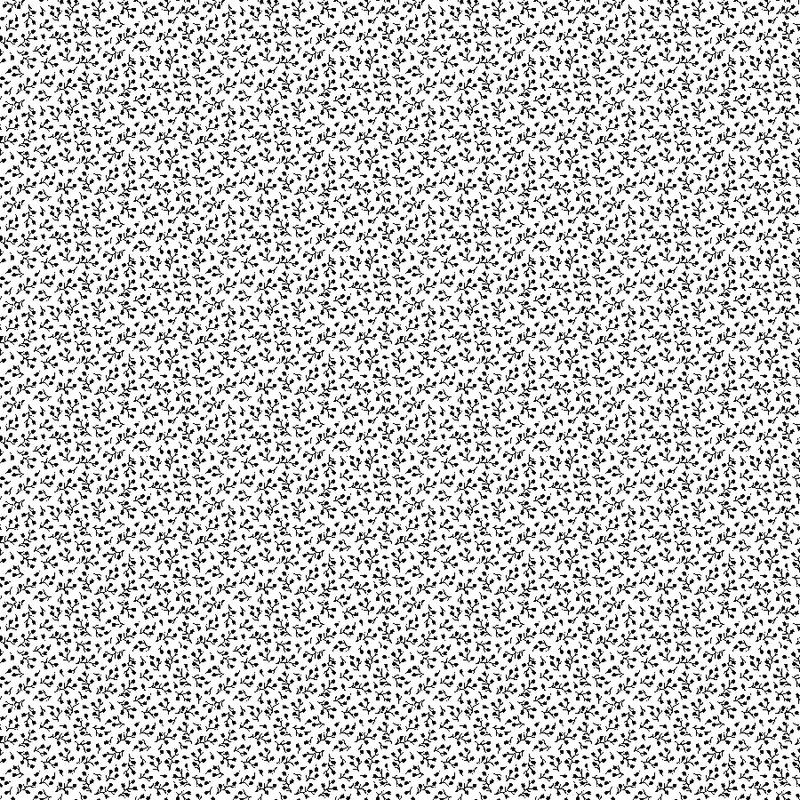 Basically Black and White - Baby&#39;s Breath - Black on White - 1/2m cuts
