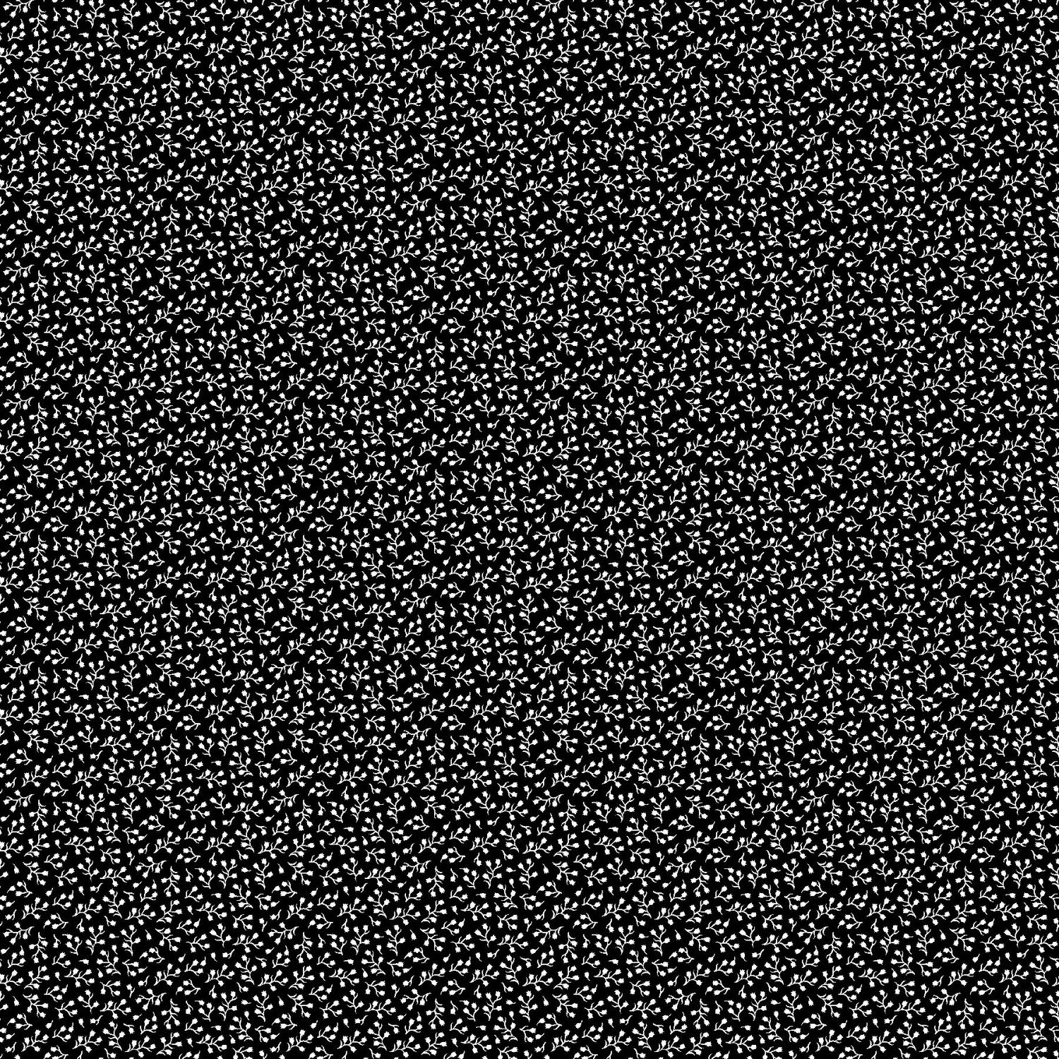Basically Black and White - Baby&#39;s Breath - White on Black - 1/2m cuts