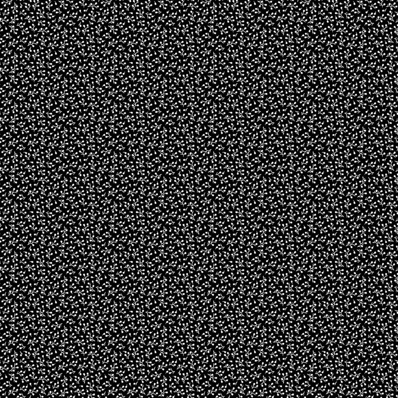 Basically Black and White - Baby&#39;s Breath - White on Black - 1/2m cuts