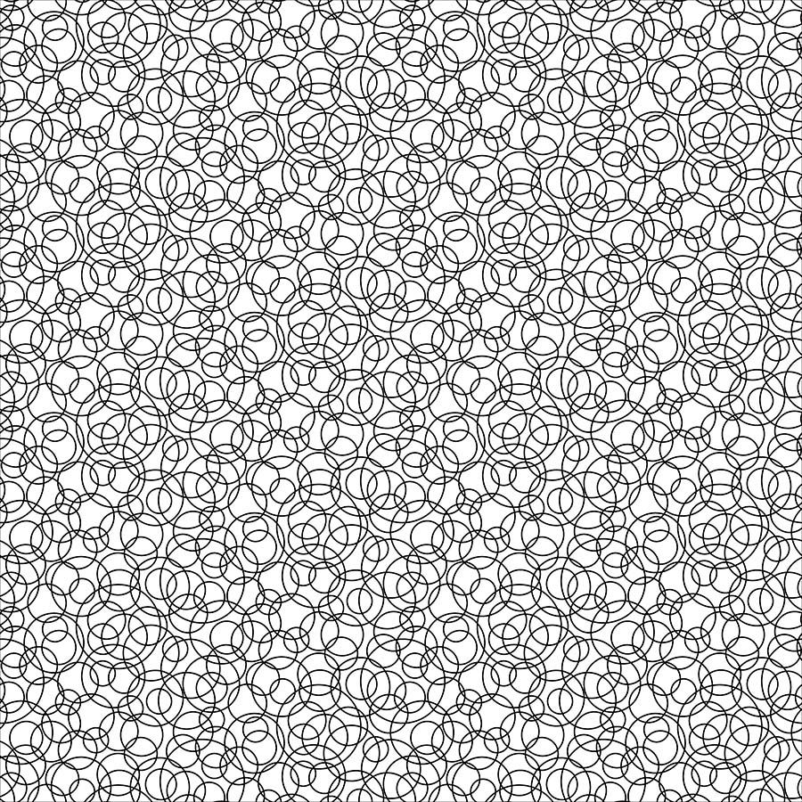 Basically Black and White - Tangled Circles - Black on White - 1/2m cuts