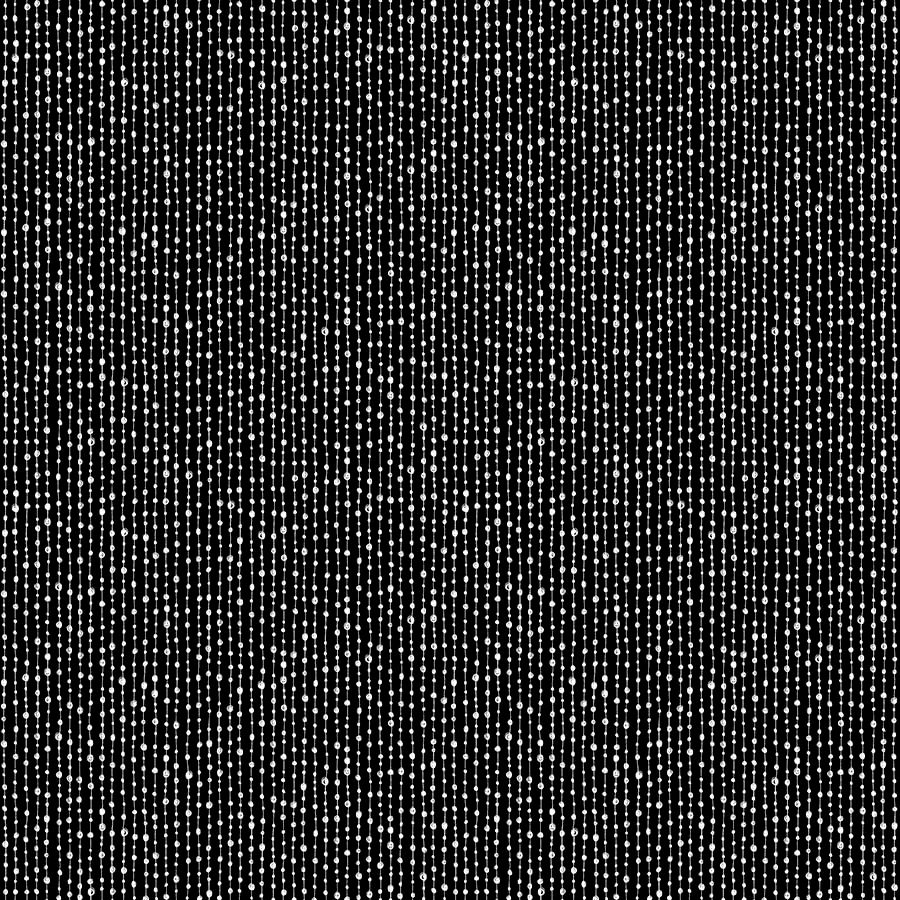 Basically Black and White - Beaded Stripe - White on Black - 1/2m cuts