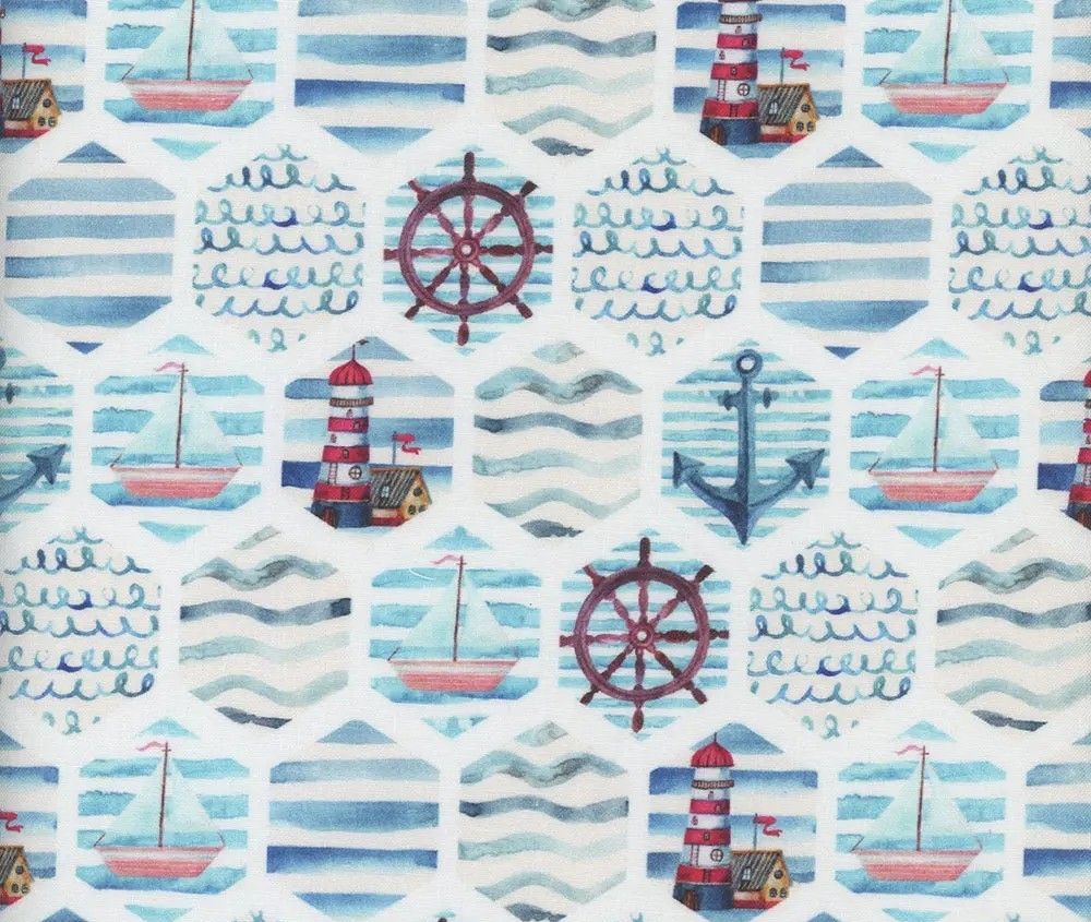 Nautical Patchwork - 1/2m cut