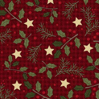 Holly Jolly Flannel - Holly - Red - 1/2m cut
