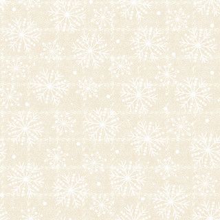 Holly Jolly Flannel - Snowflakes - Cream - 1/2m cut