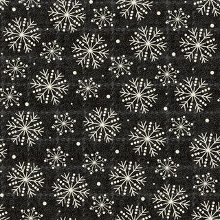 Holly Jolly Flannel - Snowflakes - Black - 1/2m cut
