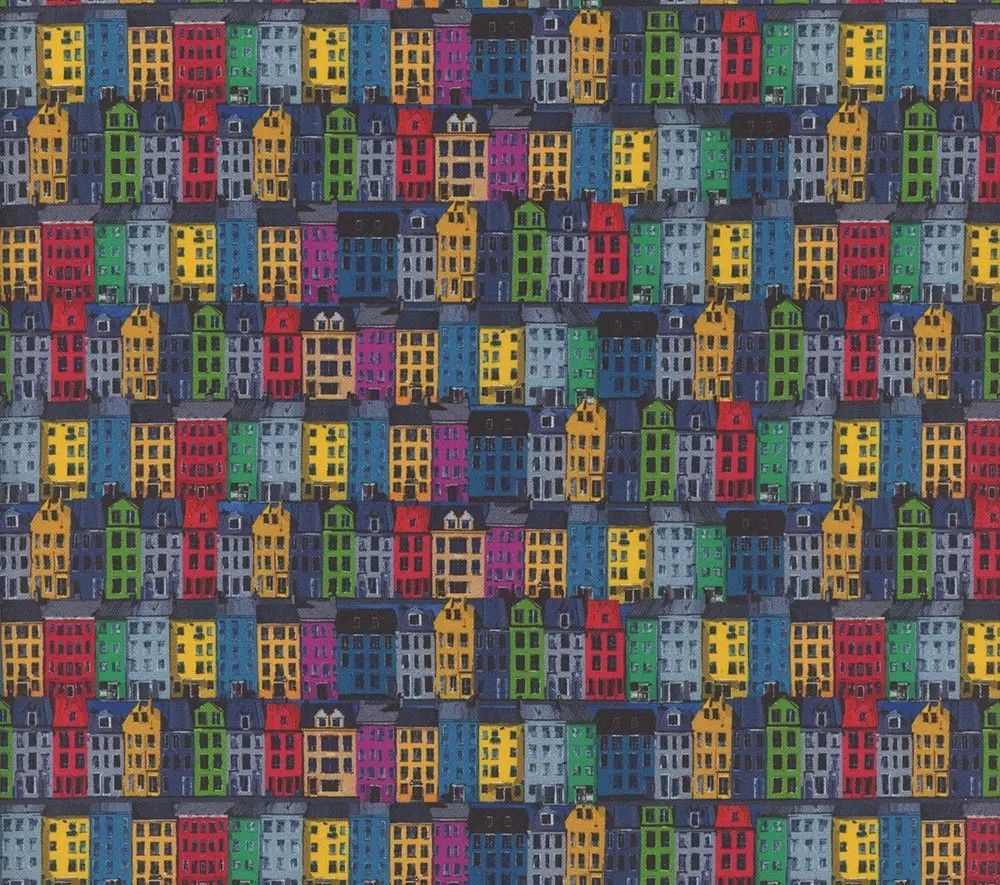 Newfoundland Themed Fabric - Row Houses - 1/2m cut