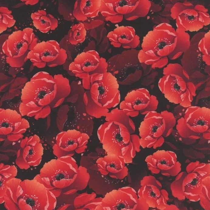 Cascading Poppies - 1/2m cut